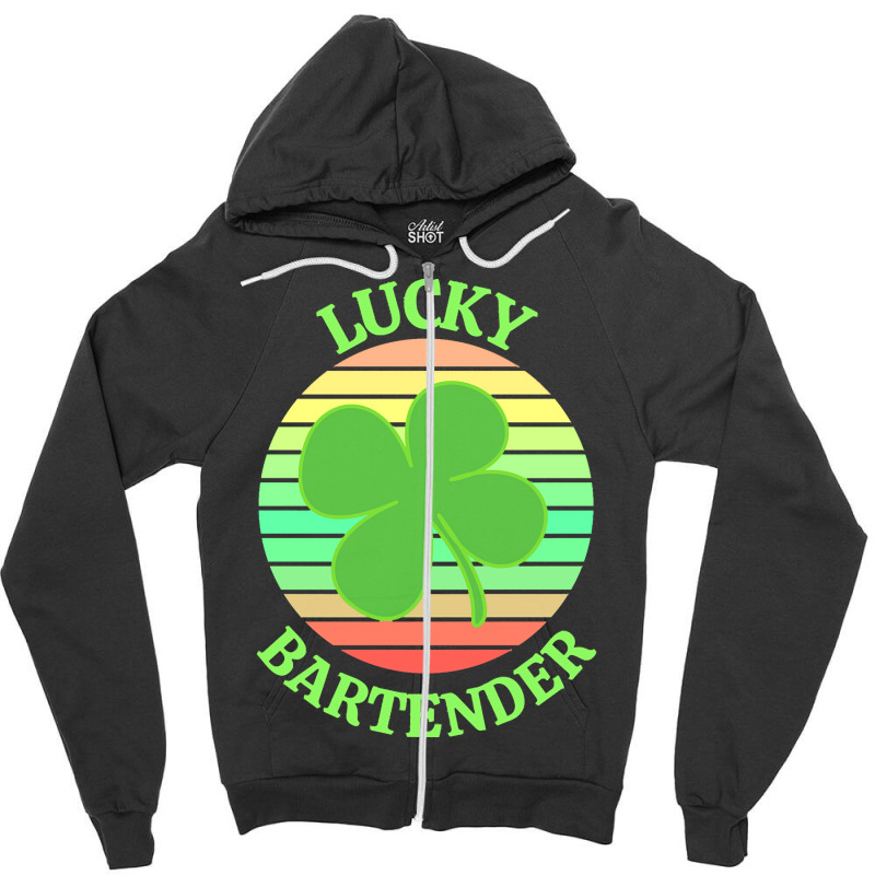 One Lucky Bartender T  Shirtone Lucky Bartender T  Shirt (7) Zipper Hoodie | Artistshot