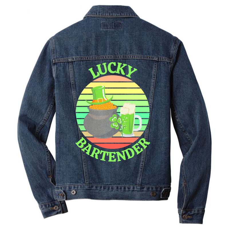 One Lucky Bartender T  Shirtone Lucky Bartender T  Shirt Men Denim Jacket | Artistshot