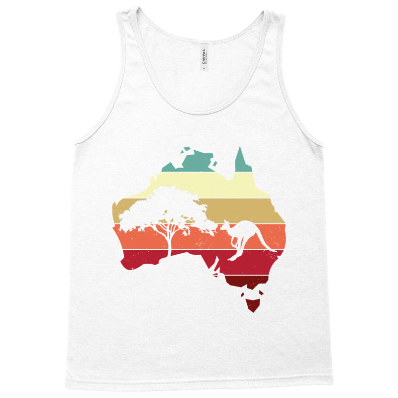 Cool Australia Map Kangaroo Rainbow Australian Aussie Long Sleeve T Sh Tank Top by wafaha | Artistshot