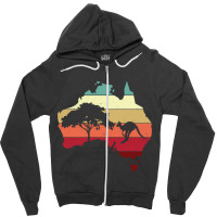 Cool Australia Map Kangaroo Rainbow Australian Aussie Long Sleeve T Sh Zipper Hoodie | Artistshot