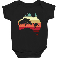 Cool Australia Map Kangaroo Rainbow Australian Aussie Long Sleeve T Sh Baby Bodysuit | Artistshot