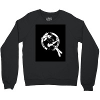 Follow The White Rabbit   White On Black Base Crewneck Sweatshirt | Artistshot