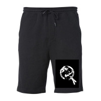 Follow The White Rabbit   White On Black Base Fleece Short | Artistshot