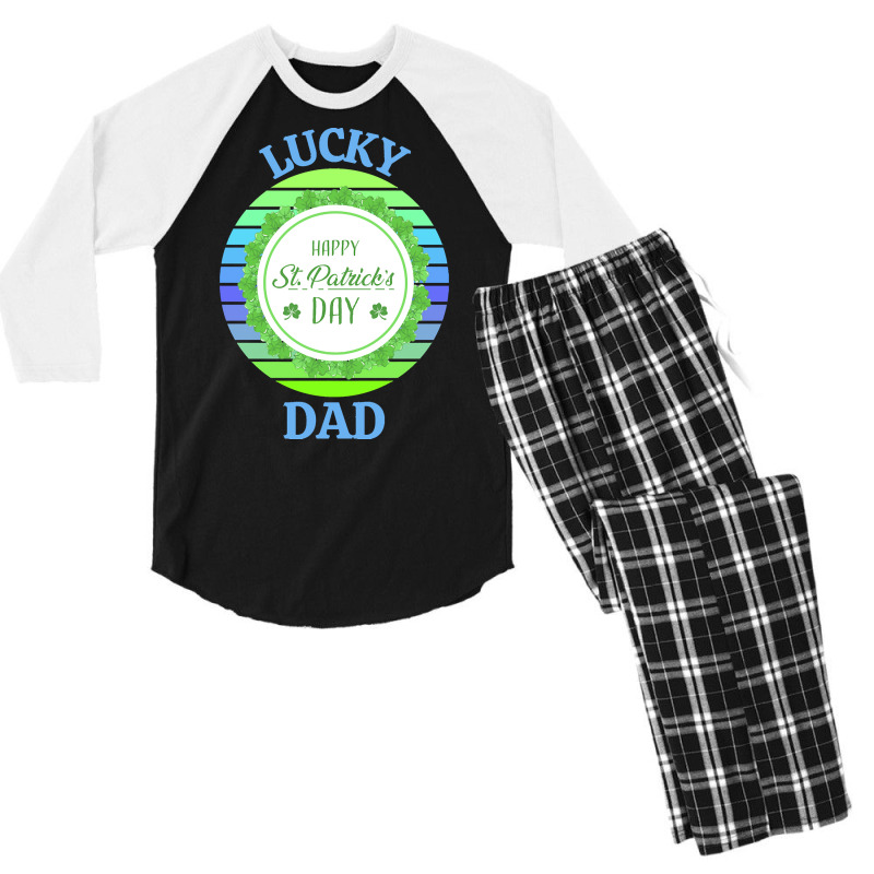 One Lucky Dad T  Shirtone Lucky Dad T  Shirt (4) Men's 3/4 Sleeve Pajama Set | Artistshot