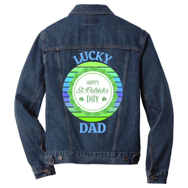 One Lucky Dad T  Shirtone Lucky Dad T  Shirt (4) Men Denim Jacket | Artistshot