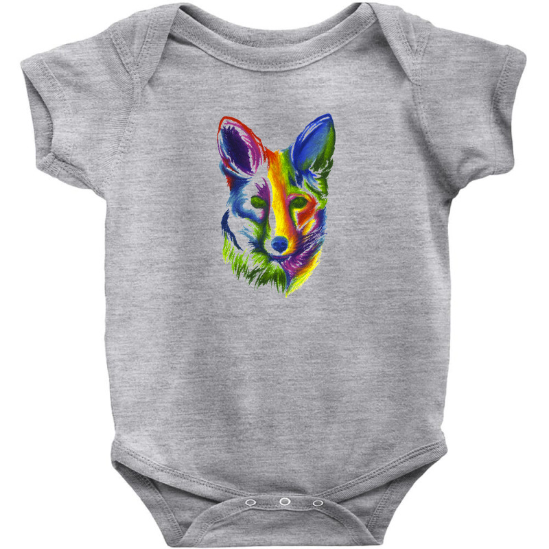 Multicolored Fox Baby Bodysuit by putrimeheng | Artistshot