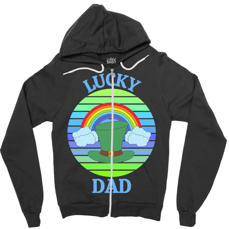 One Lucky Dad T  Shirtone Lucky Dad T  Shirt (5) Zipper Hoodie | Artistshot