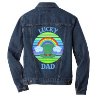 One Lucky Dad T  Shirtone Lucky Dad T  Shirt (5) Men Denim Jacket | Artistshot