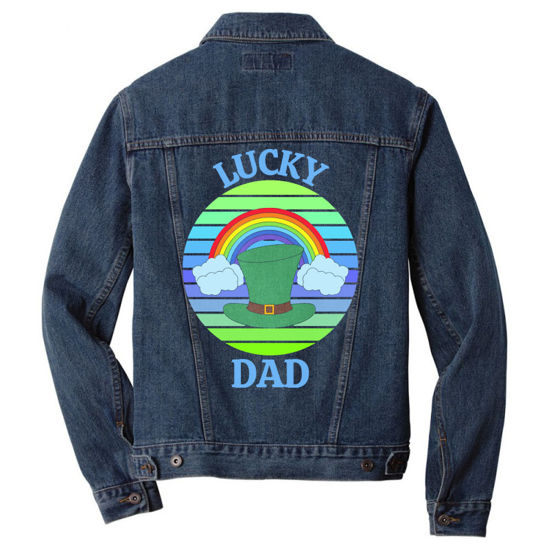 One Lucky Dad T  Shirtone Lucky Dad T  Shirt (5) Men Denim Jacket | Artistshot