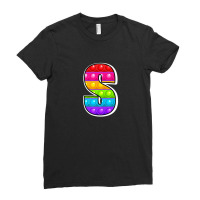 S Cutest Capital Letter S Alphabet Funny Poppin Kids Pop It Ladies Fitted T-shirt | Artistshot