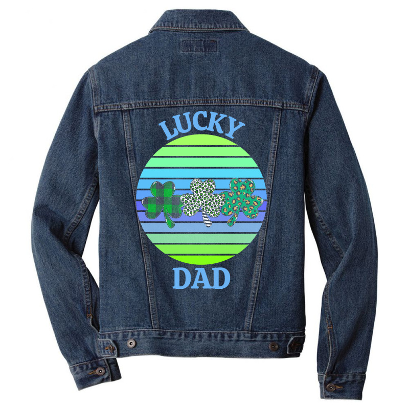 One Lucky Dad T  Shirtone Lucky Dad T  Shirt (6) Men Denim Jacket | Artistshot