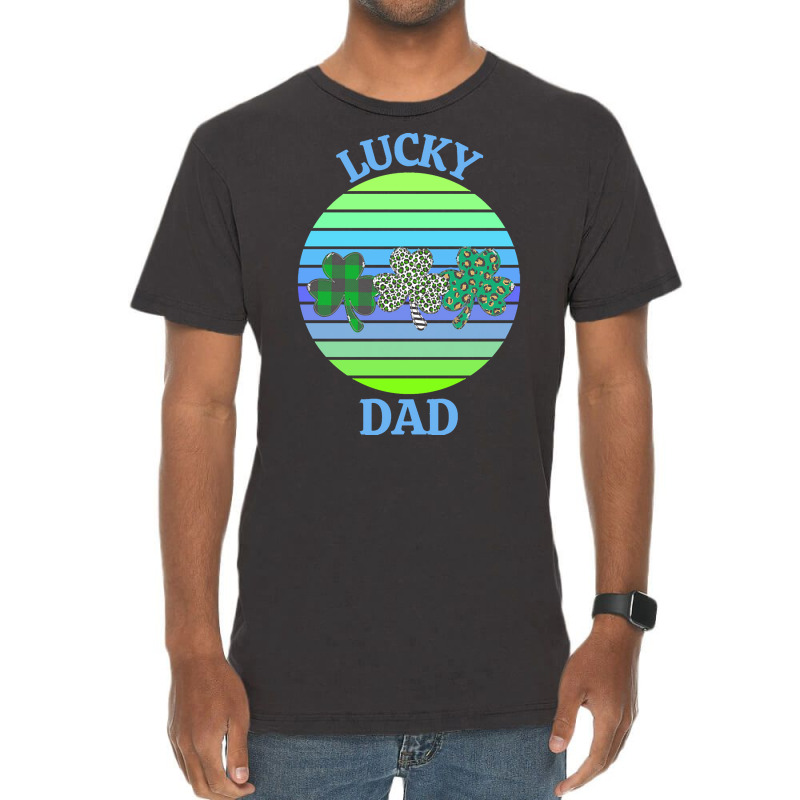 One Lucky Dad T  Shirtone Lucky Dad T  Shirt (6) Vintage T-shirt | Artistshot