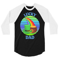 One Lucky Dad T  Shirtone Lucky Dad T  Shirt (7) 3/4 Sleeve Shirt | Artistshot