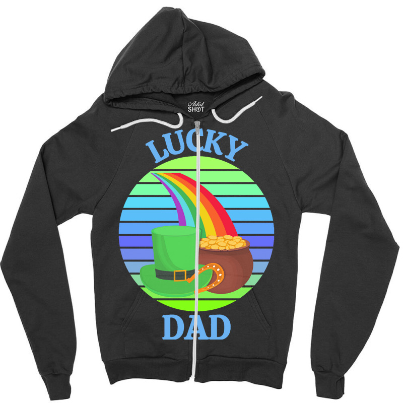 One Lucky Dad T  Shirtone Lucky Dad T  Shirt (7) Zipper Hoodie | Artistshot