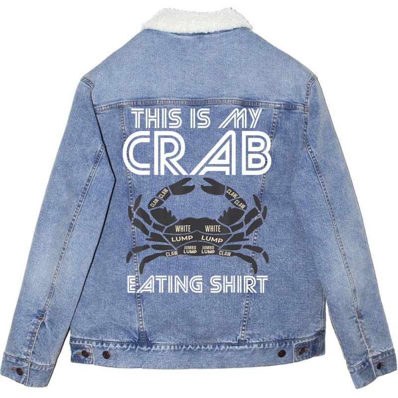 Crab Eating Seafood Butcher Crawfish Lobster Unisex Sherpa-lined Denim Jacket | Artistshot