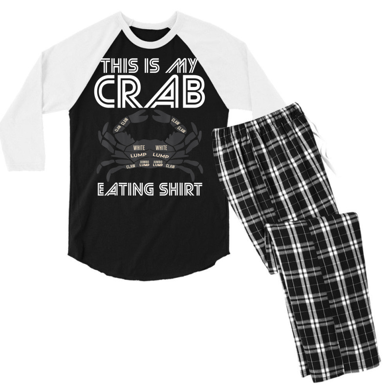 Crab Eating Seafood Butcher Crawfish Lobster Men's 3/4 Sleeve Pajama Set | Artistshot