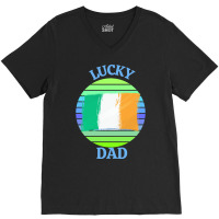 One Lucky Dad T  Shirtone Lucky Dad T  Shirt V-neck Tee | Artistshot