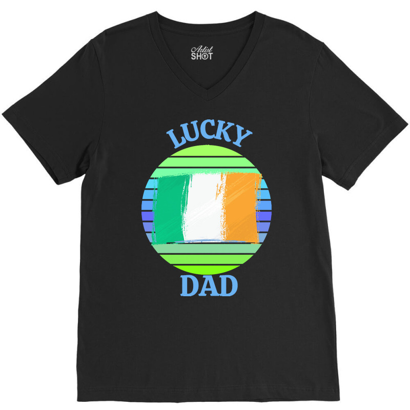 One Lucky Dad T  Shirtone Lucky Dad T  Shirt V-neck Tee | Artistshot