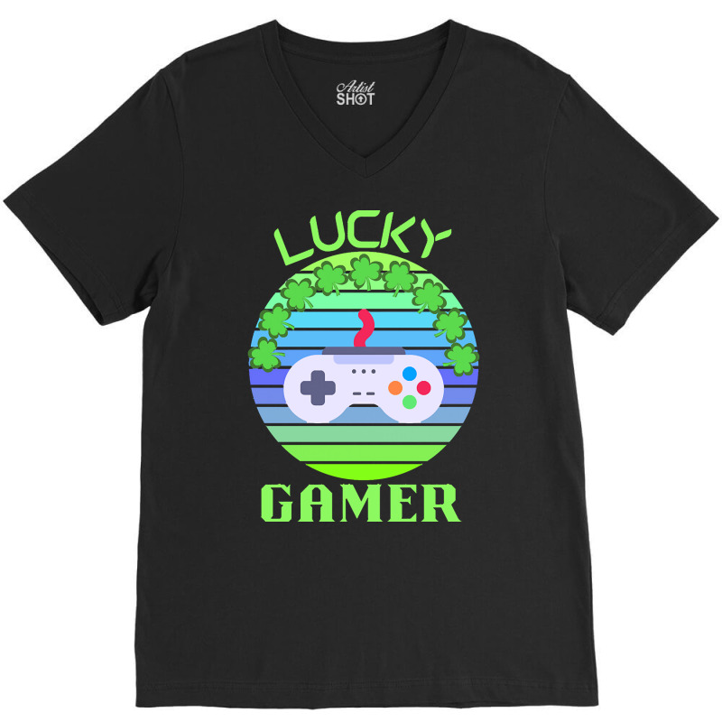 One Lucky Gamer T  Shirtone Lucky Gamer T  Shirt (2) V-neck Tee | Artistshot