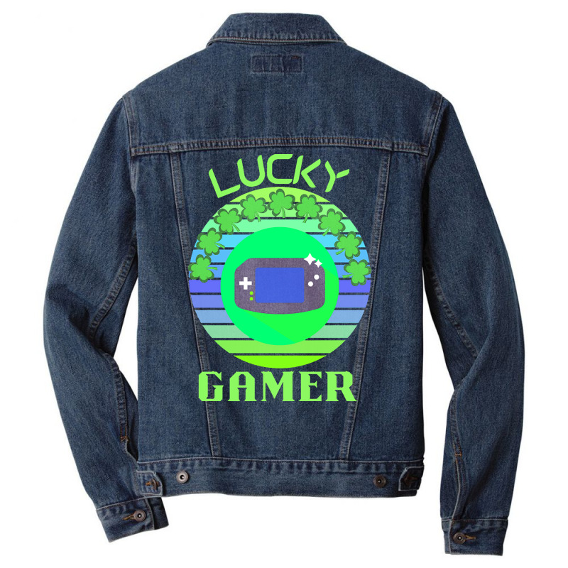 One Lucky Gamer T  Shirtone Lucky Gamer T  Shirt (3) Men Denim Jacket | Artistshot