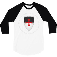 Knights Templar Crusader Motto And Cross 3/4 Sleeve Shirt | Artistshot