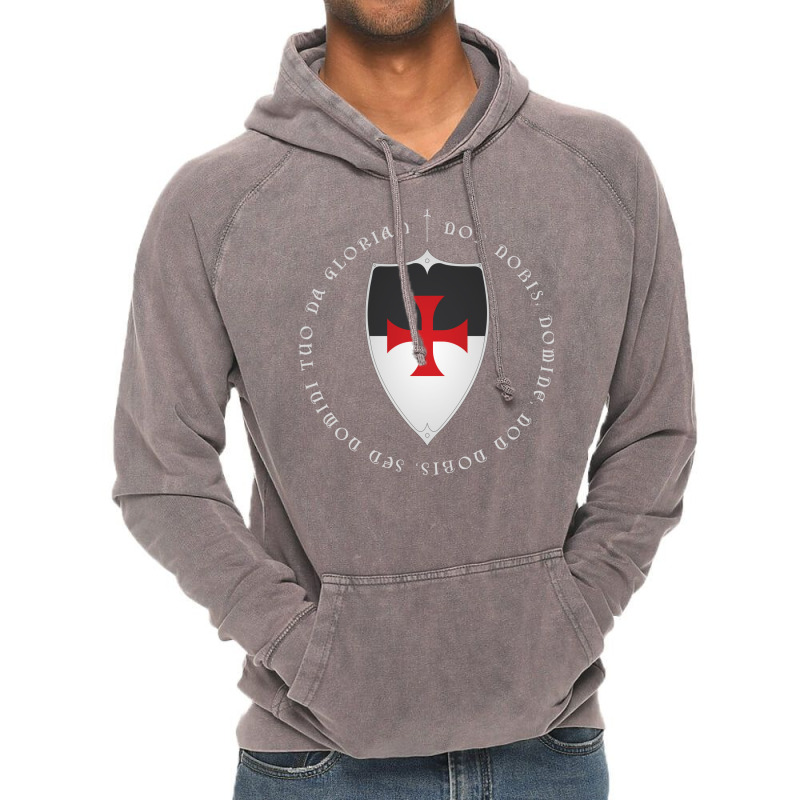 Knights Templar Crusader Motto And Cross Vintage Hoodie | Artistshot