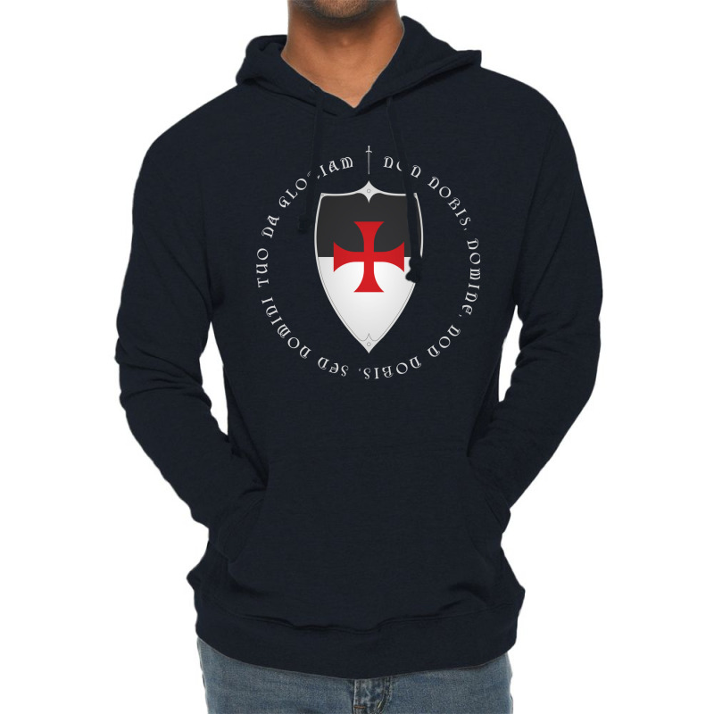 Knights Templar Crusader Motto And Cross Lightweight Hoodie | Artistshot