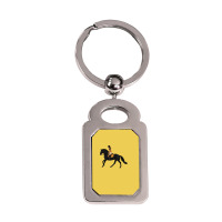 Zoe And Raven From Free Rein   Equine Rampaige Silver Rectangle Keychain | Artistshot