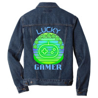 One Lucky Gamer T  Shirtone Lucky Gamer T  Shirt (4) Men Denim Jacket | Artistshot