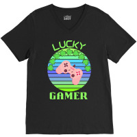 One Lucky Gamer T  Shirtone Lucky Gamer T  Shirt (6) V-neck Tee | Artistshot