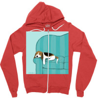 Happy Couch Dog  Cute Beagle Zipper Hoodie | Artistshot