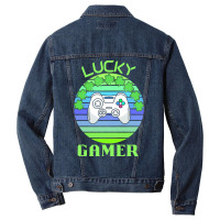 One Lucky Gamer T  Shirtone Lucky Gamer T  Shirt (7) Men Denim Jacket | Artistshot