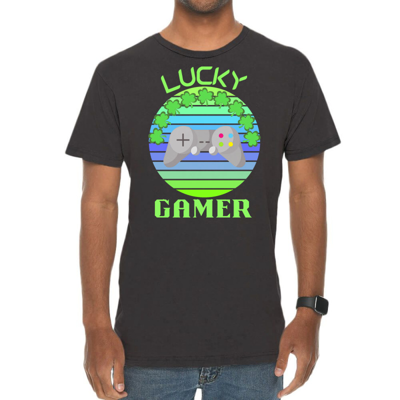 One Lucky Gamer T  Shirtone Lucky Gamer T  Shirt (9) Vintage T-shirt | Artistshot