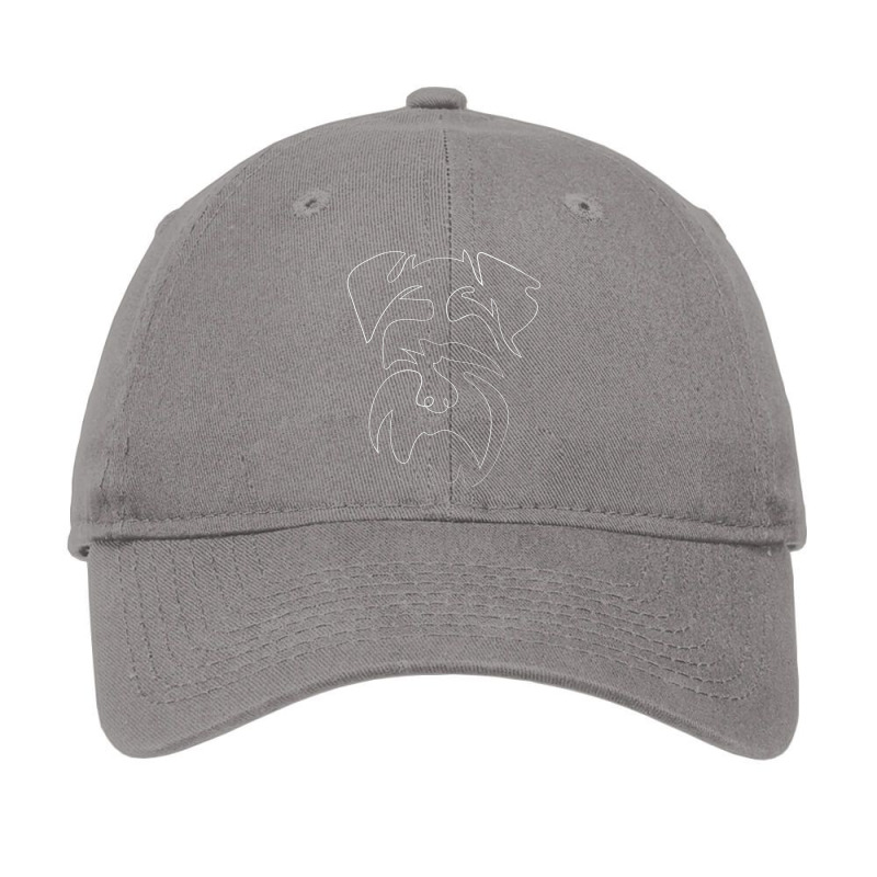 Dog Schnauzer Minimal Line Drawing Contour Face Portrait Adjustable Cap by wojtakkeinav | Artistshot