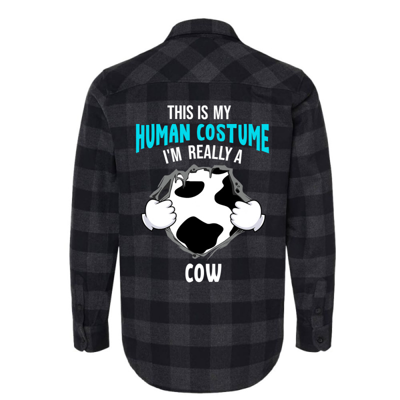 Cow This Is My Human Costume I Am Really A Cow Halloween Flannel Shirt | Artistshot