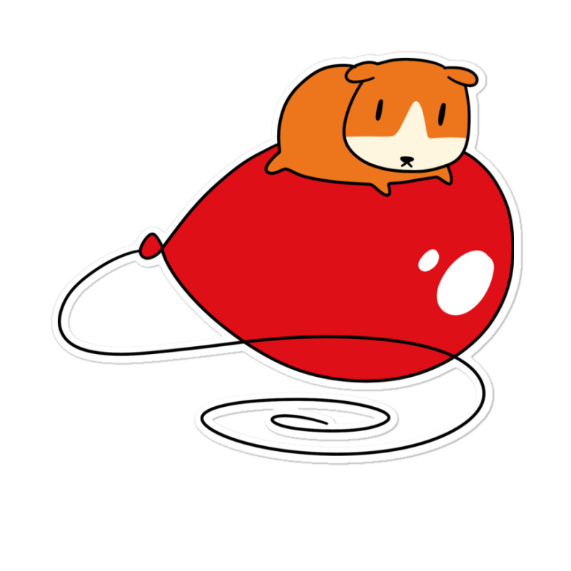 Red Balloon And Guinea Pig Sticker | Artistshot