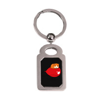 Red Balloon And Guinea Pig Silver Rectangle Keychain | Artistshot