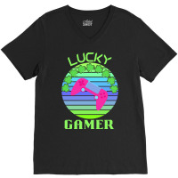 One Lucky Gamer T  Shirtone Lucky Gamer T  Shirt V-neck Tee | Artistshot