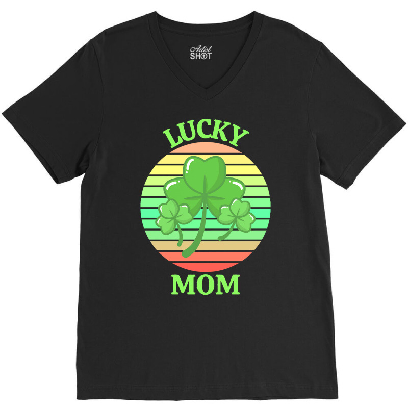 One Lucky Mom T  Shirtone Lucky Mom T  Shirt (1) V-neck Tee | Artistshot