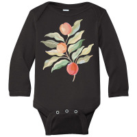 Peach T  Shirt Painterly Peaches T  Shirt Long Sleeve Baby Bodysuit | Artistshot