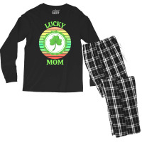 One Lucky Mom T  Shirtone Lucky Mom T  Shirt Men's Long Sleeve Pajama Set | Artistshot