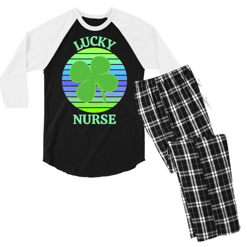 One Lucky Nurse T  Shirtone Lucky Nurse T  Shirt (3) Men's 3/4 Sleeve Pajama Set | Artistshot