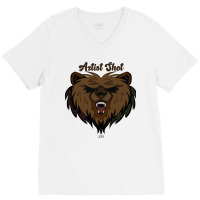 Artist Shot Bear V-neck Tee | Artistshot