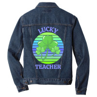 One Lucky Teacher T  Shirtone Lucky Teacher T  Shirt (1) Men Denim Jacket | Artistshot