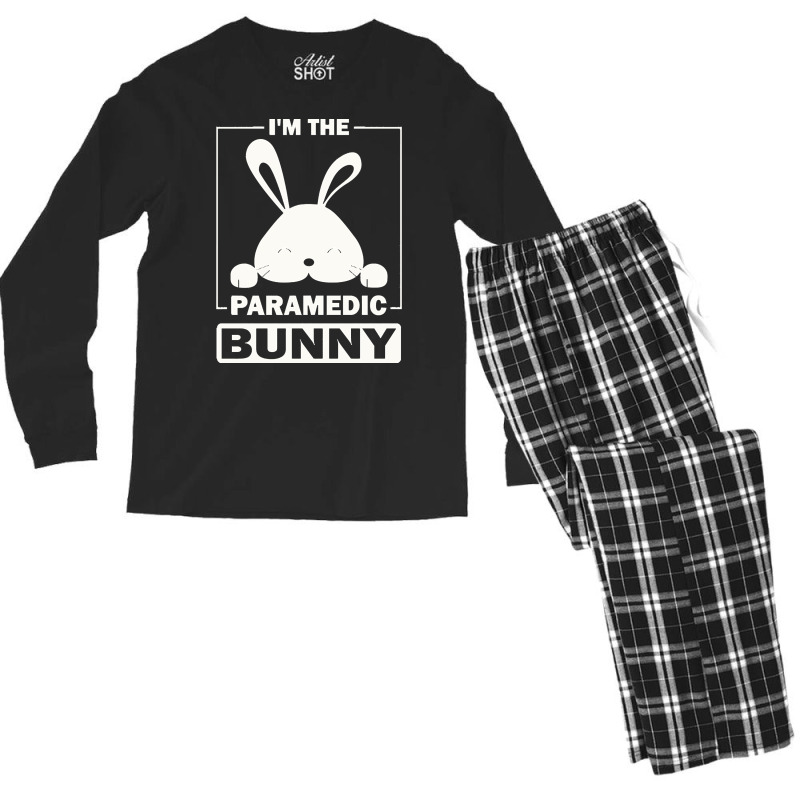 Paramedic Bunny T  Shirt I'm The Paramedic Bunny Funny Matching Family Men's Long Sleeve Pajama Set | Artistshot