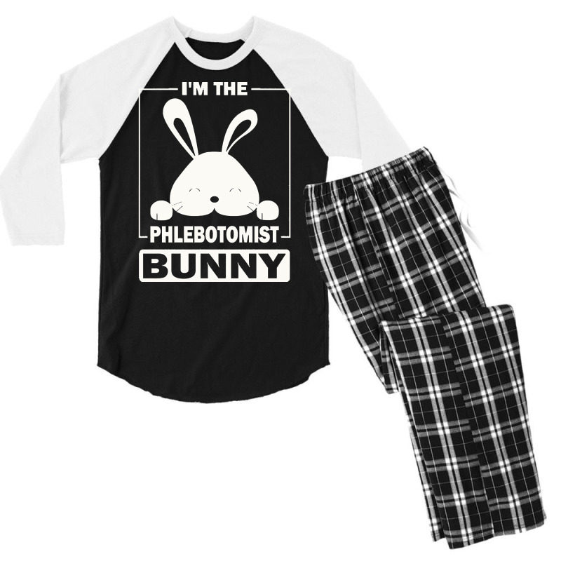 Phlebotomist Bunny T  Shirt I'm The Phlebotomist Bunny Funny Matching Men's 3/4 Sleeve Pajama Set | Artistshot