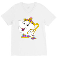 Mrs Potts And Chip V-neck Tee | Artistshot