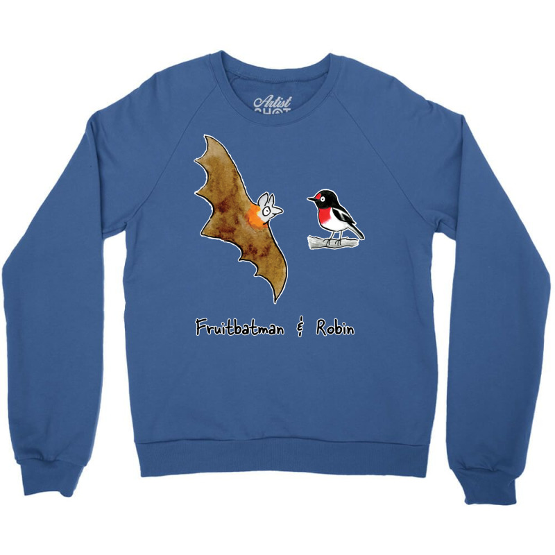 Fruitbatman And Robin   Raising Funds For Bat Conservation And Rescue Crewneck Sweatshirt | Artistshot