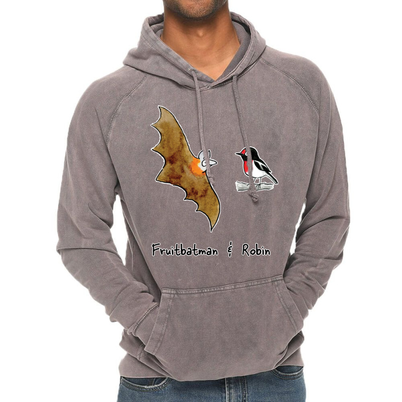 Fruitbatman And Robin   Raising Funds For Bat Conservation And Rescue Vintage Hoodie | Artistshot