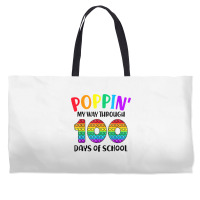 Poppin My Way Through 100 Days Of School Kids 100th Day Pop T Shirt Weekender Totes | Artistshot